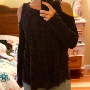 Free People Sweater with Cut-Out Shoulders